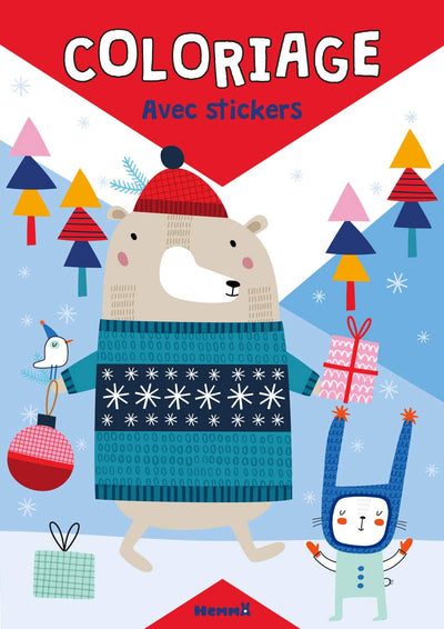 Livre de coloriage avec stickers spécial Noël - dès 4 ans