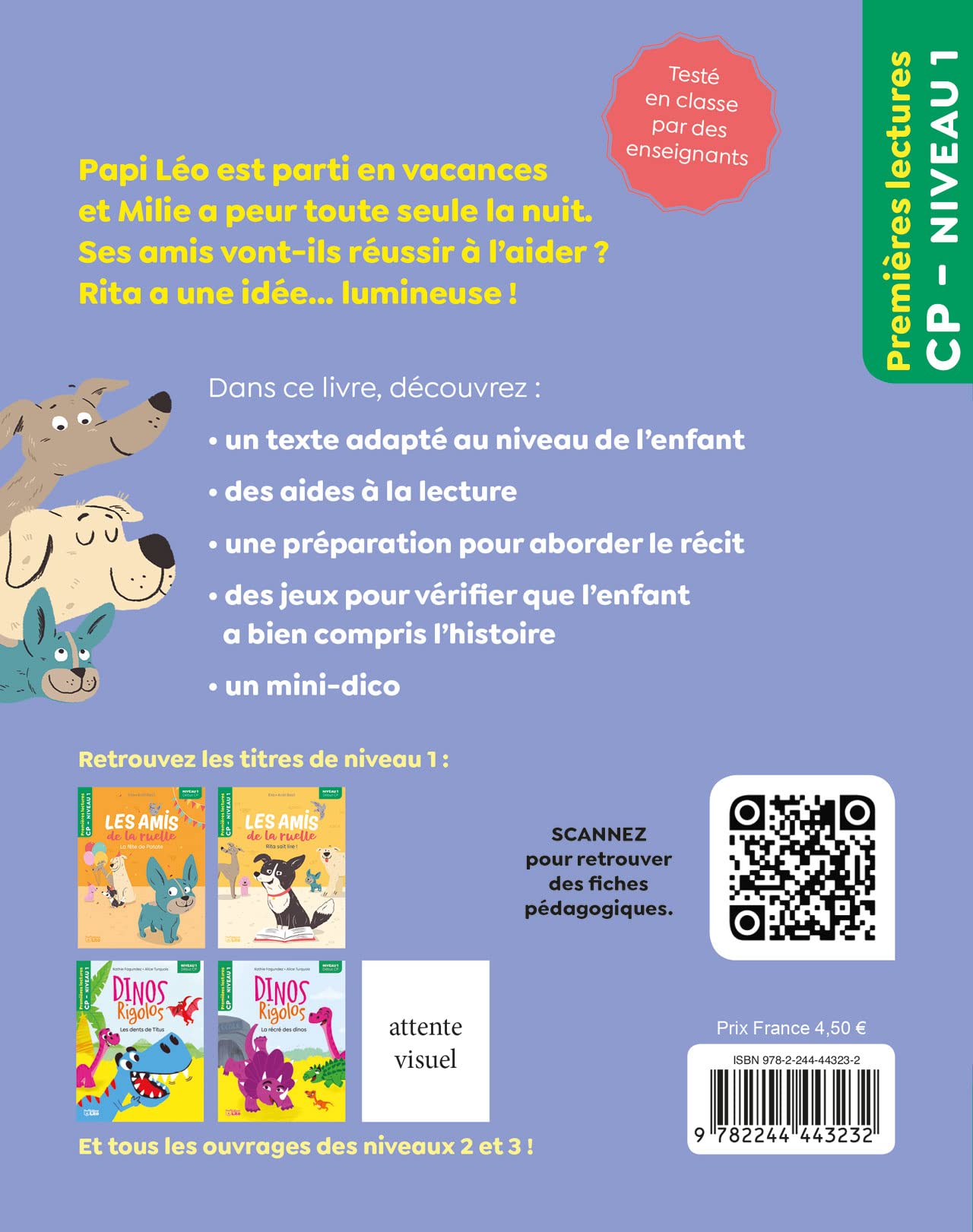 Les Amis de la ruelle- Milie a peur de la nuit - CP niveau 1- Premières lectures Lito