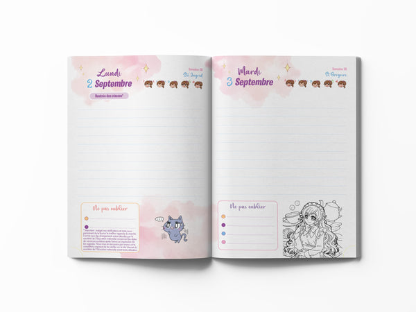 Mon agenda scolaire 2024-2025 Shojo