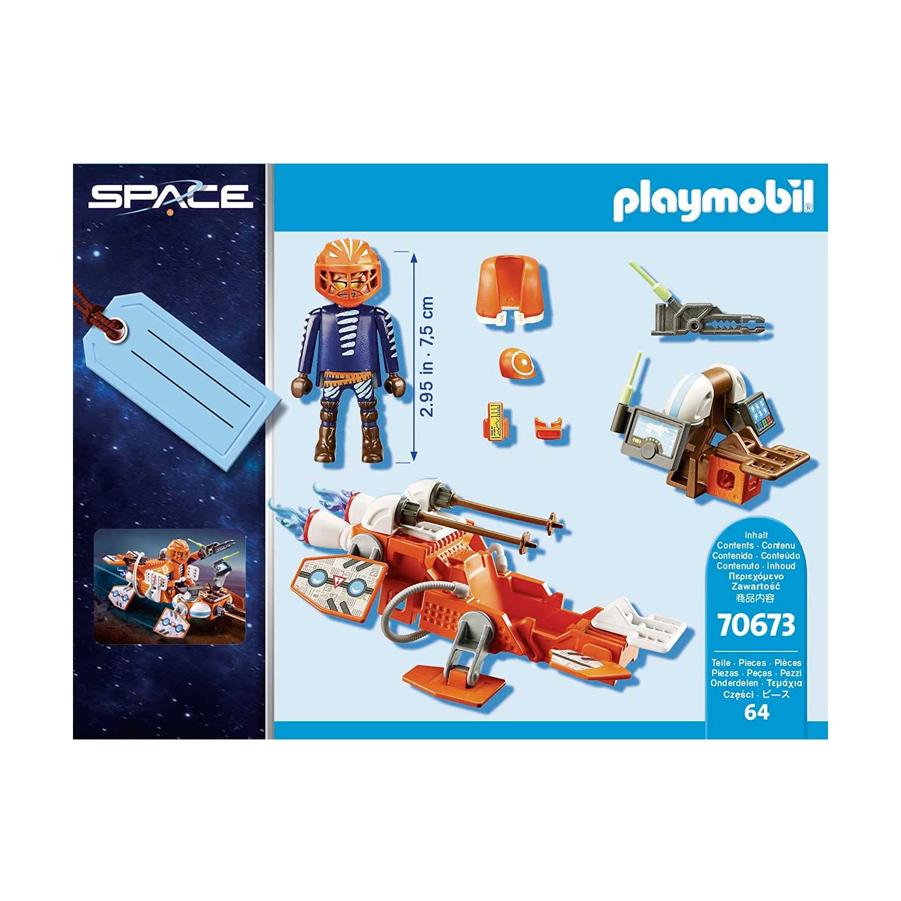 Playmobil 70673 Set Cadeau Pilote et Navette Rapide- - l'espace- idée Cadeau prêt à Offrir