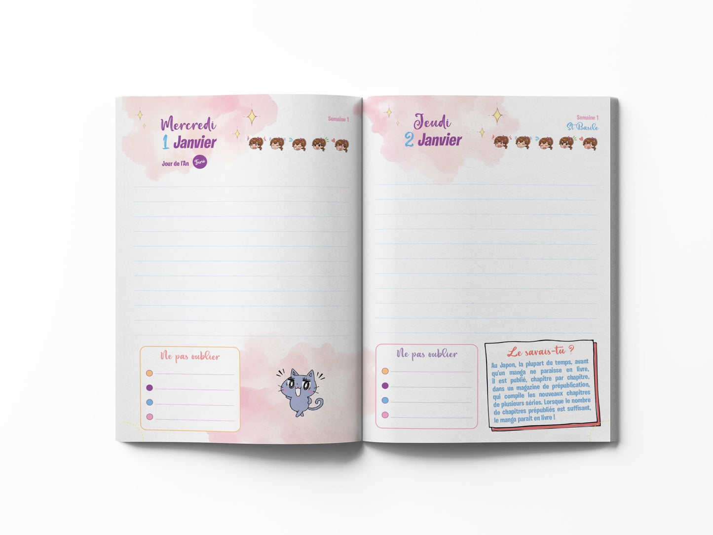 Mon agenda scolaire 2024-2025 Shojo