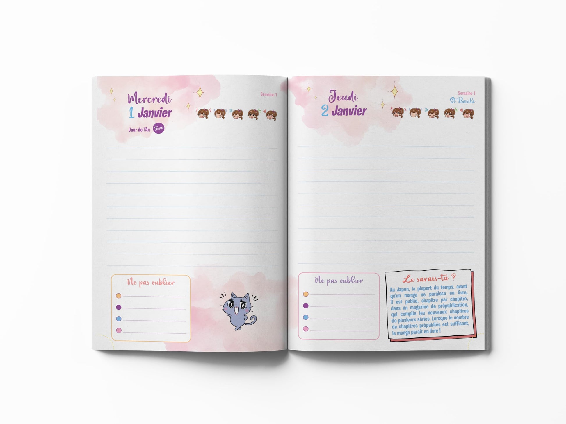 Mon agenda scolaire 2024-2025 Shojo