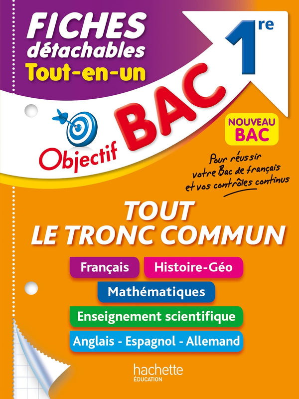 Objectif BAC Fiches détachables Tout le tronc commun 1re BAC 2024