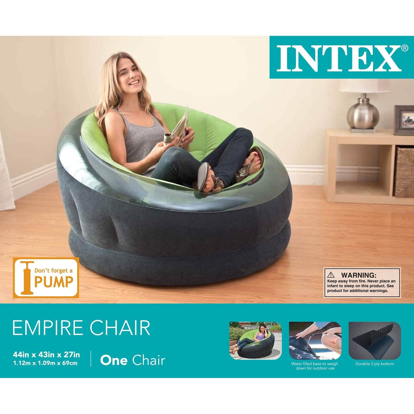 INTEX Fauteuil gonflable Onyx Vert