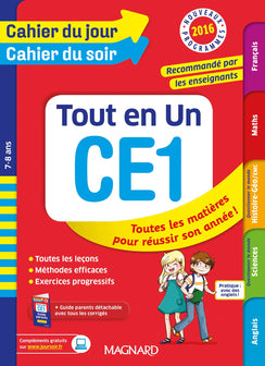 Cahier du jour/Cahier du soir Tout en Un CE1 - Nouveau programme 2016