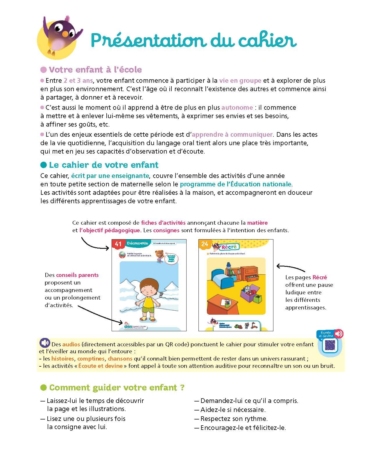 Tout le programme Toute petite section 2-3 ans - A la maternelle: Premiers apprentissages en douceur
