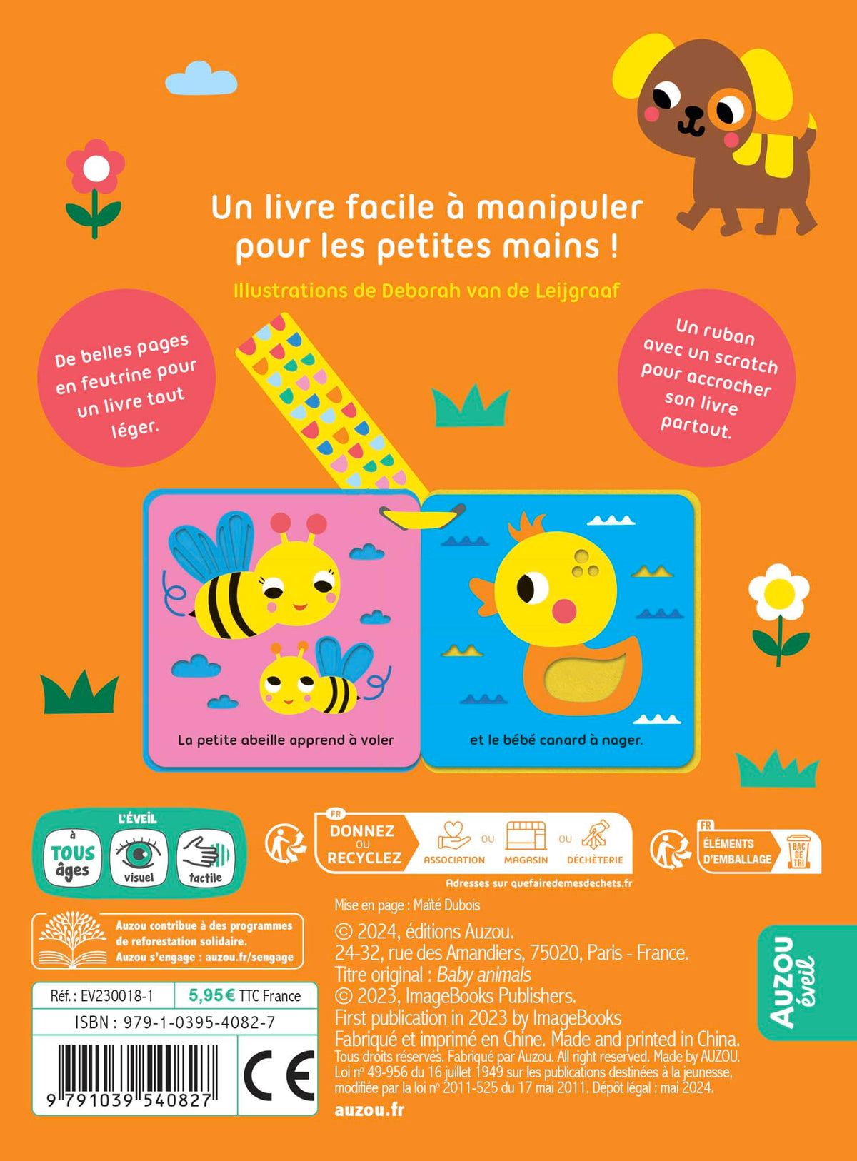 Livre poussette feutrine - petits amis