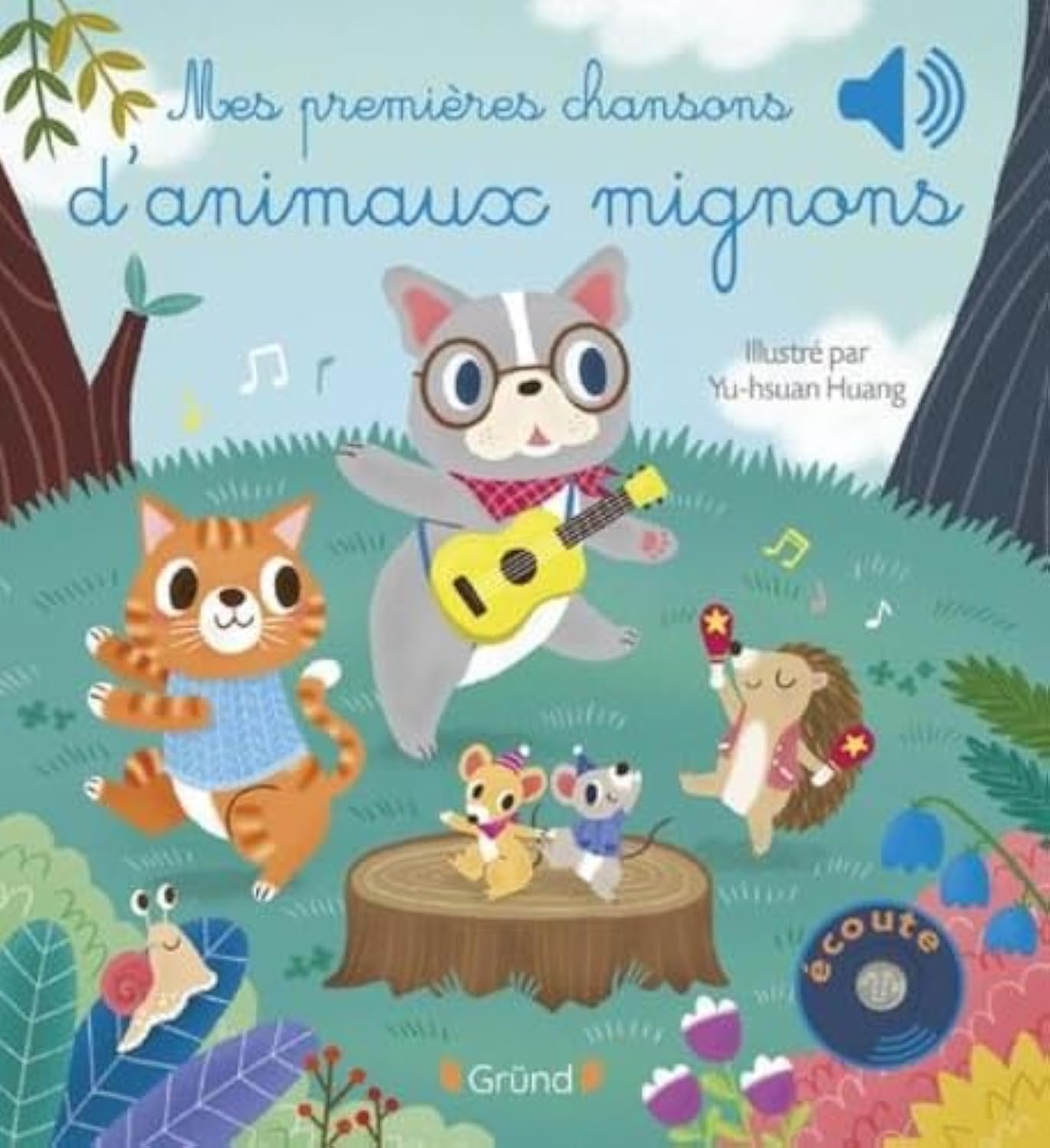 Mes premières chansons d'animaux mignons Livre sonore et d'éveil avec 6 puces sonores Bébé dès 6 mois