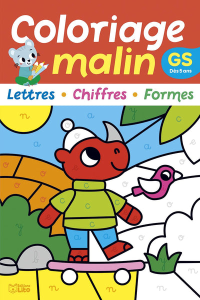 Mon coloriage malin - GS - lettres, chiffres, formes - Dès 5 ans