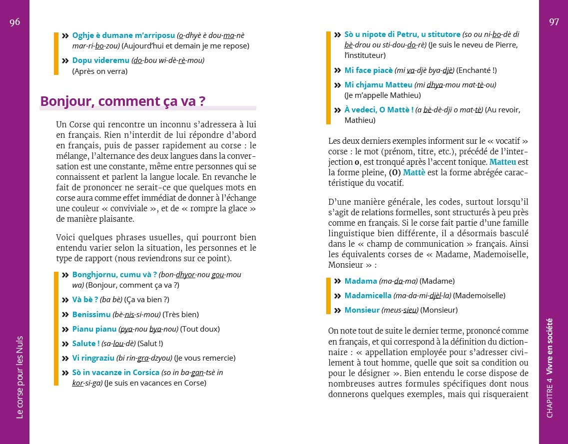 Guide de conversation corse pour les Nuls