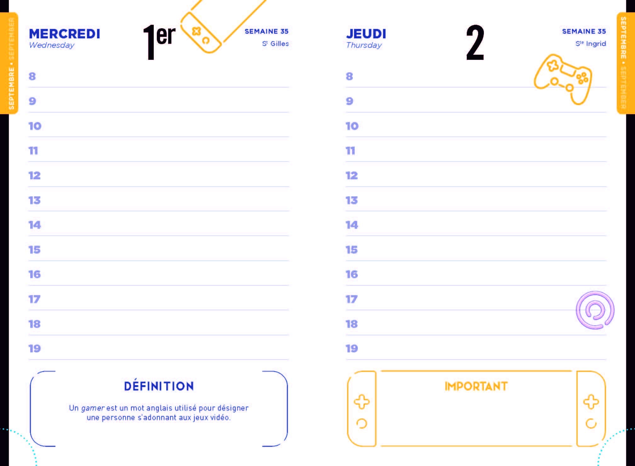 Agenda Scolaire Jeux vidéos 2021 - 2022