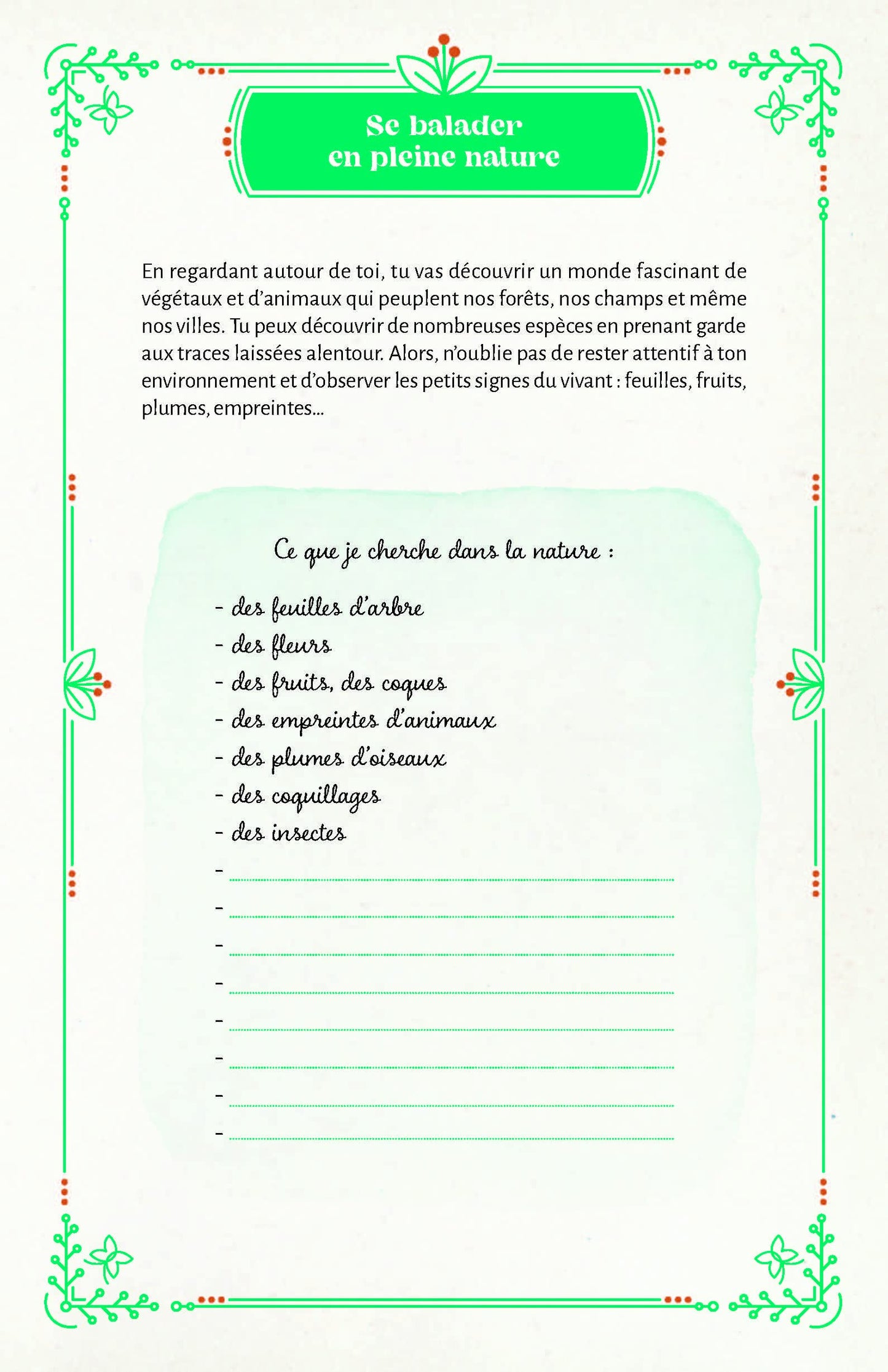 Mon carnet découvertes nature