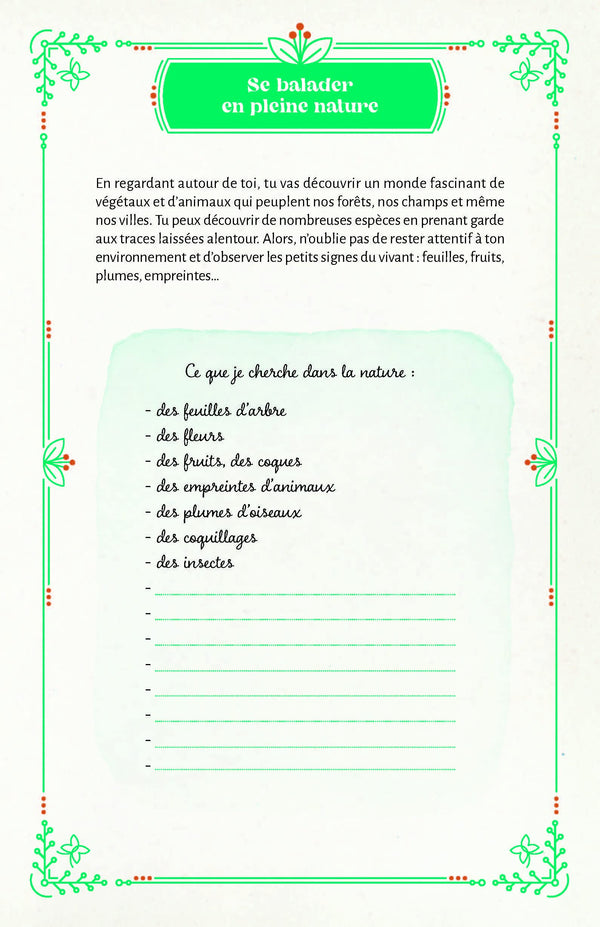 Mon carnet découvertes nature