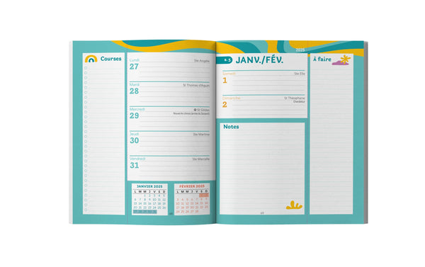 Agenda familial Mémoniak pocket, sept. 2024 - déc. 2025