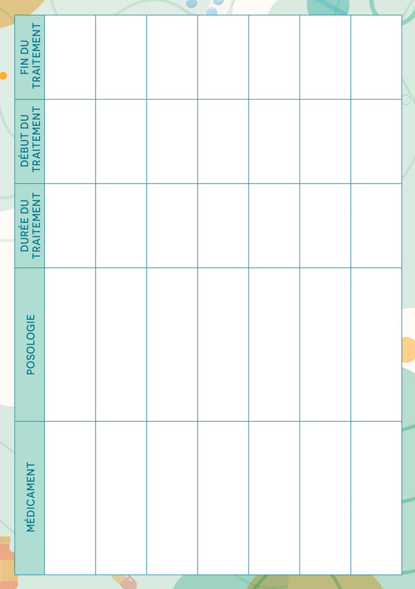 Mon semainier spécial médicaments - 52 tableaux pour suivre mes traitements Mémoniak - bloc aimanté