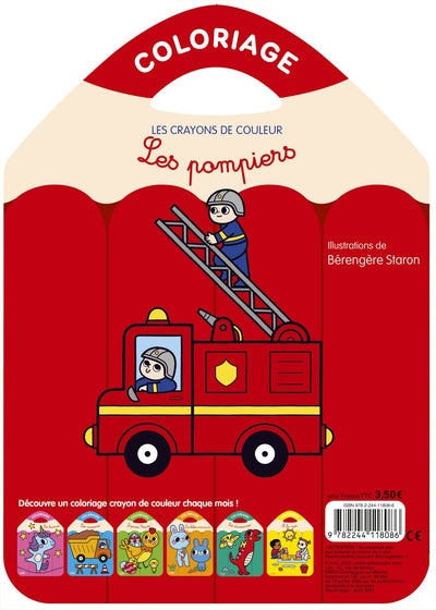 Coloriage Les crayons de couleurs-Les pompiers - Dès 3 ans
