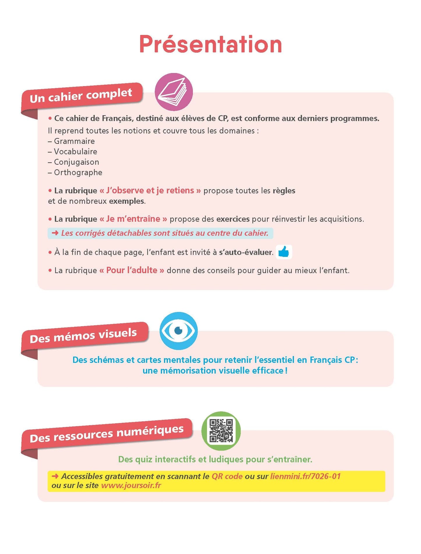 Français CP - Cahier Jour Soir: Conçu et recommandé par les enseignants