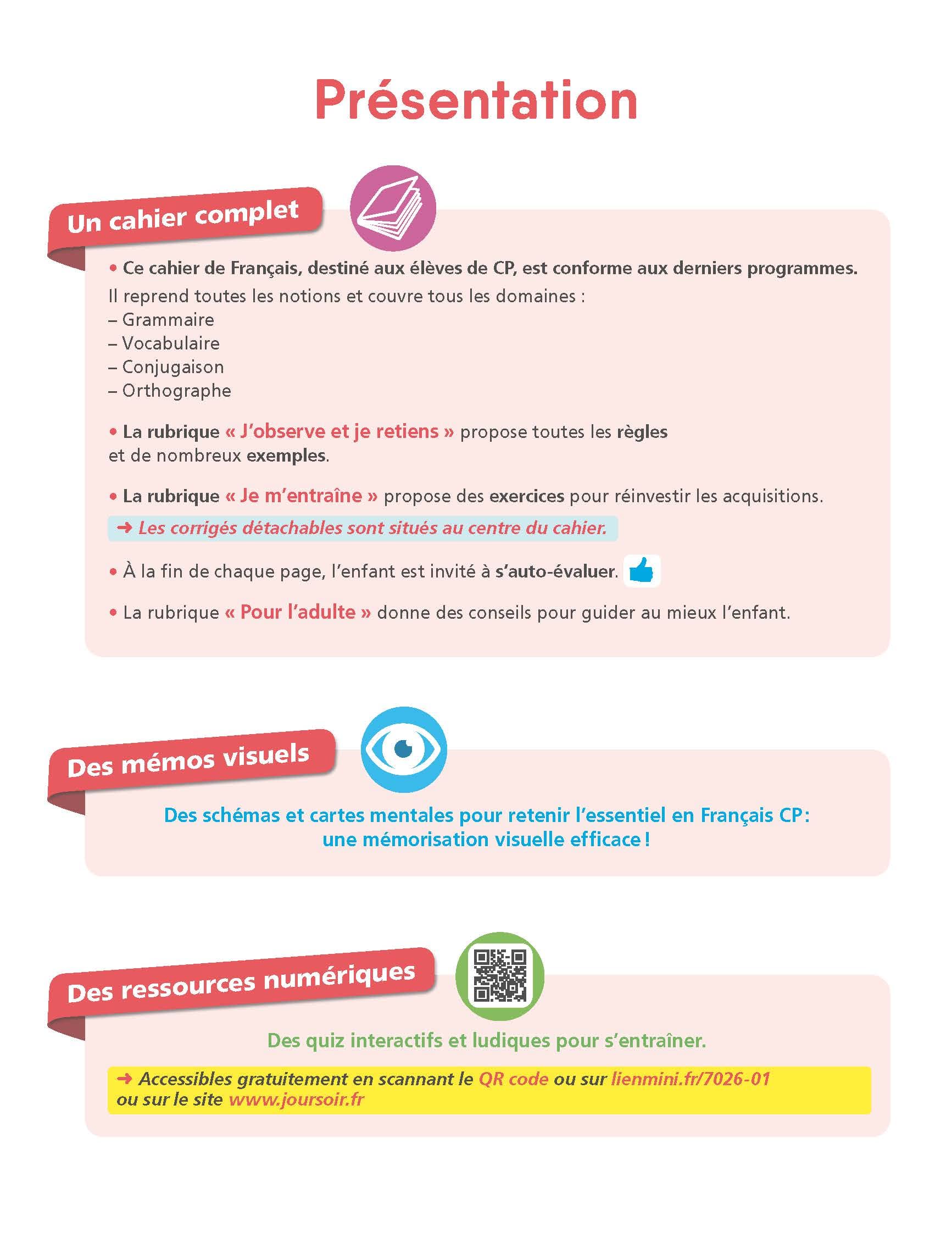 Français CP - Cahier Jour Soir: Conçu et recommandé par les enseignants