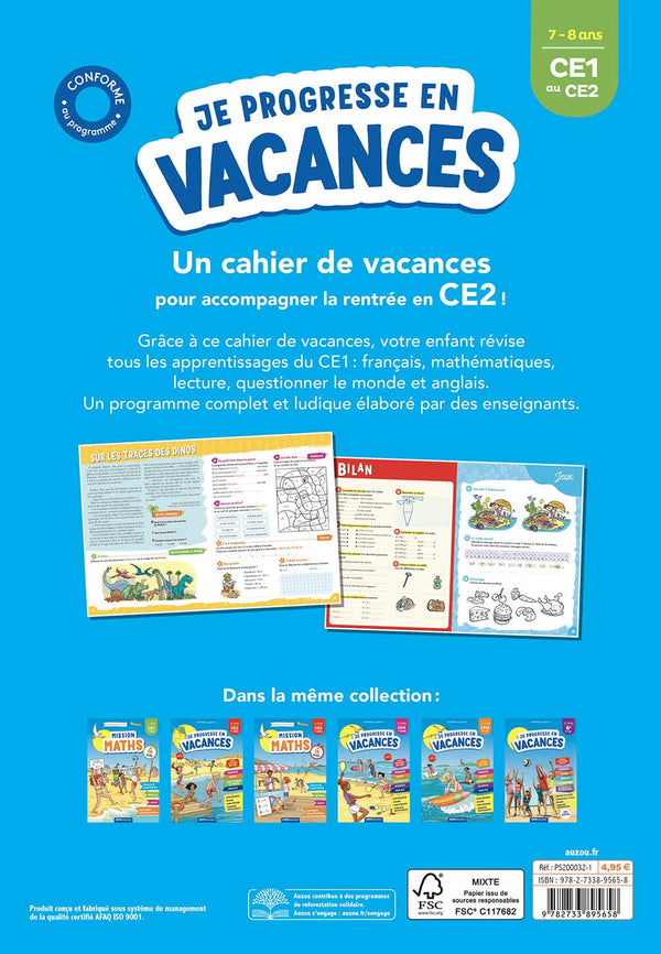 Cahier de vacances 2021 - Je progresse en vacances du CE1 au CE2