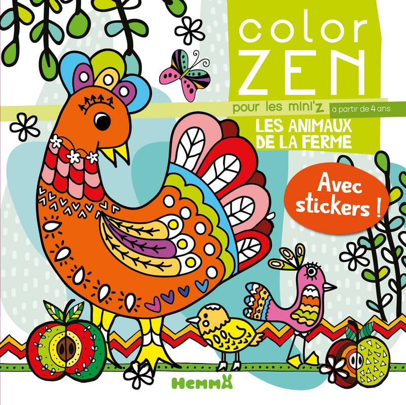 Color Zen pour les mini'z - Les animaux de la ferme - Livre de coloriage détente - Dès 4 ans