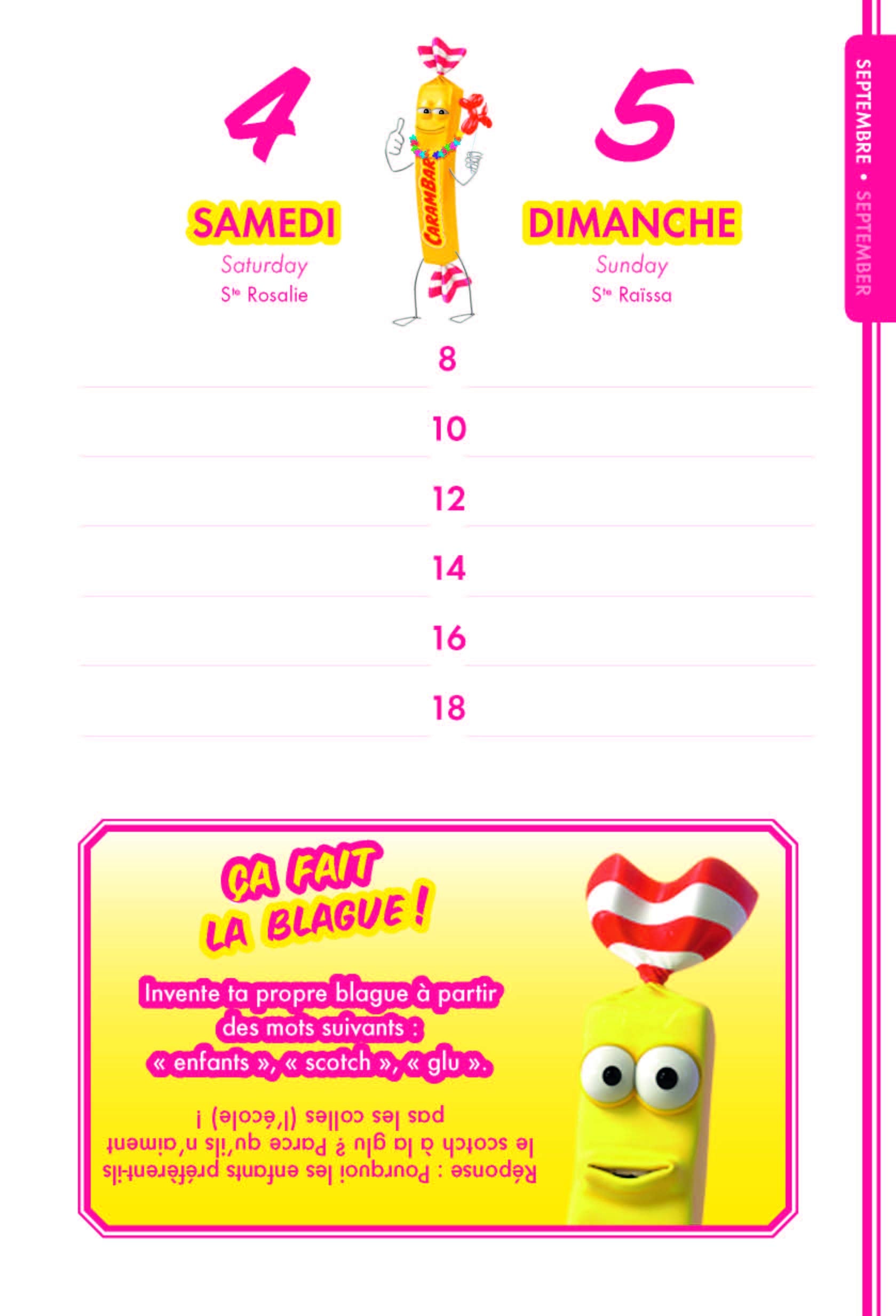 Agenda Scolaire Carambar 2021 - 2022