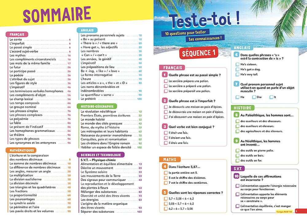 Cahier de vacances 2021 - Je progresse en vacances de la 6e à la 5e