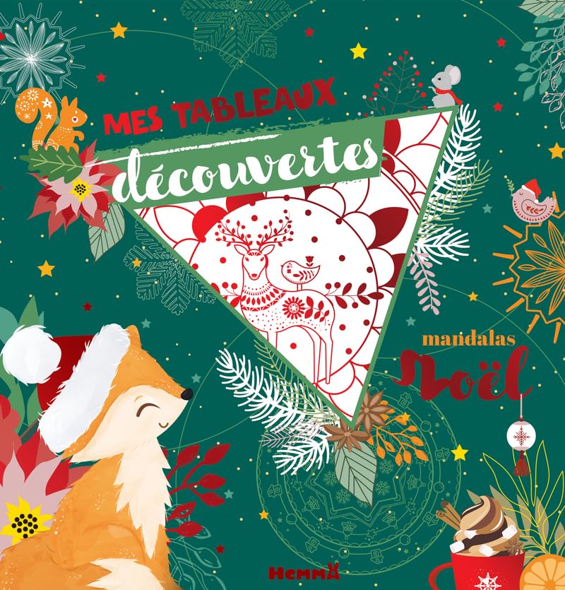 Mes tableaux découvertes - Mandalas Noël - Tableaux à colorier avec finition rouge brillant - dès 7 ans