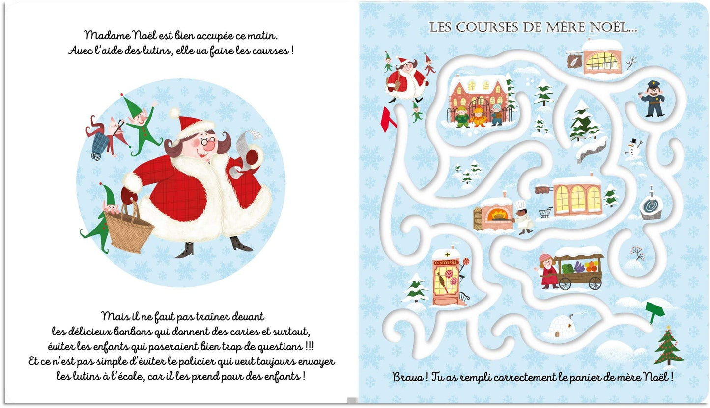 Mes 6 labyrinthes de Noël - Livre-jeu avec 6 chemins de doigt en creux - Dès 2 ans