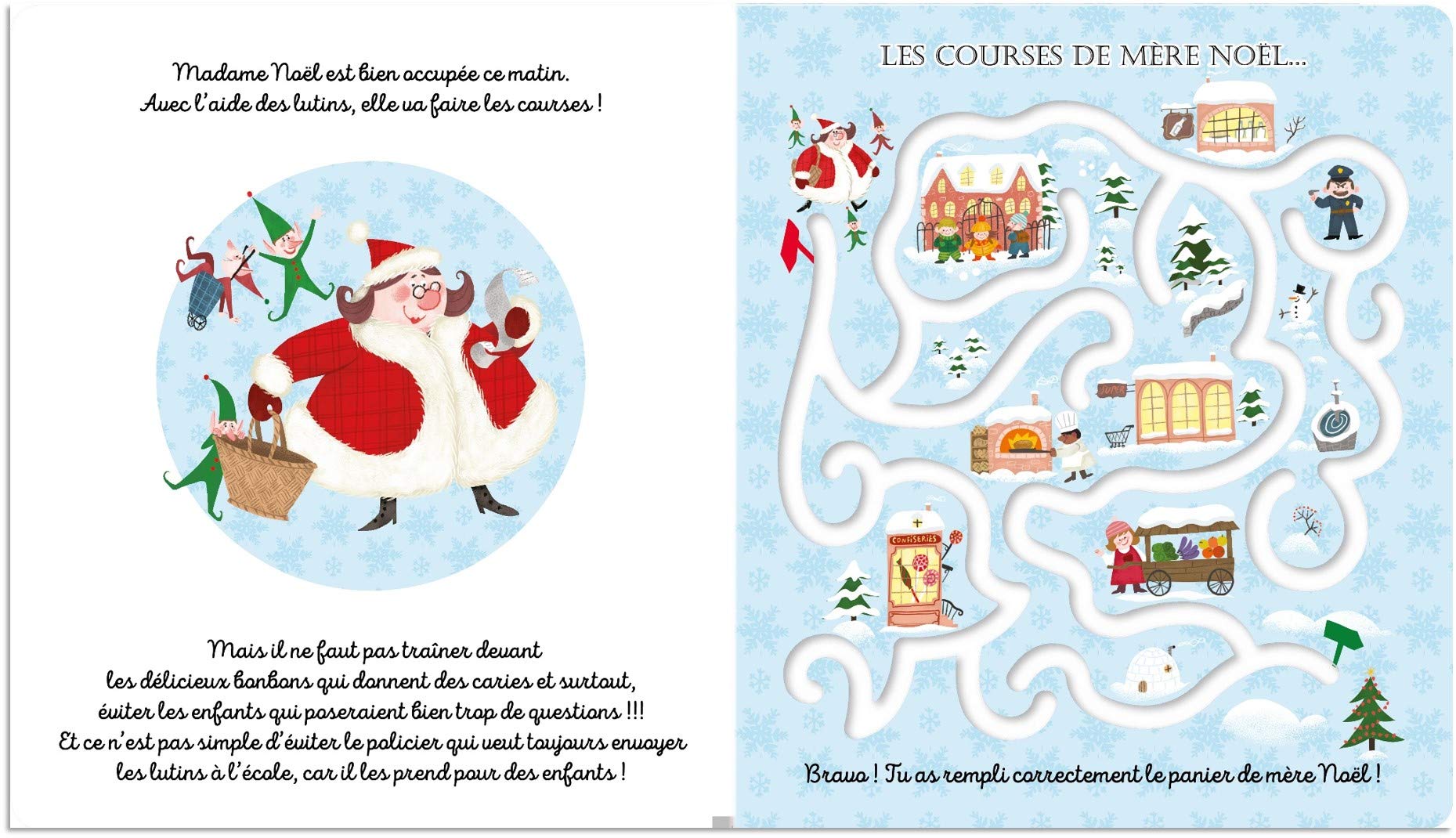 Mes 6 labyrinthes de Noël - Livre-jeu avec 6 chemins de doigt en creux - Dès 2 ans