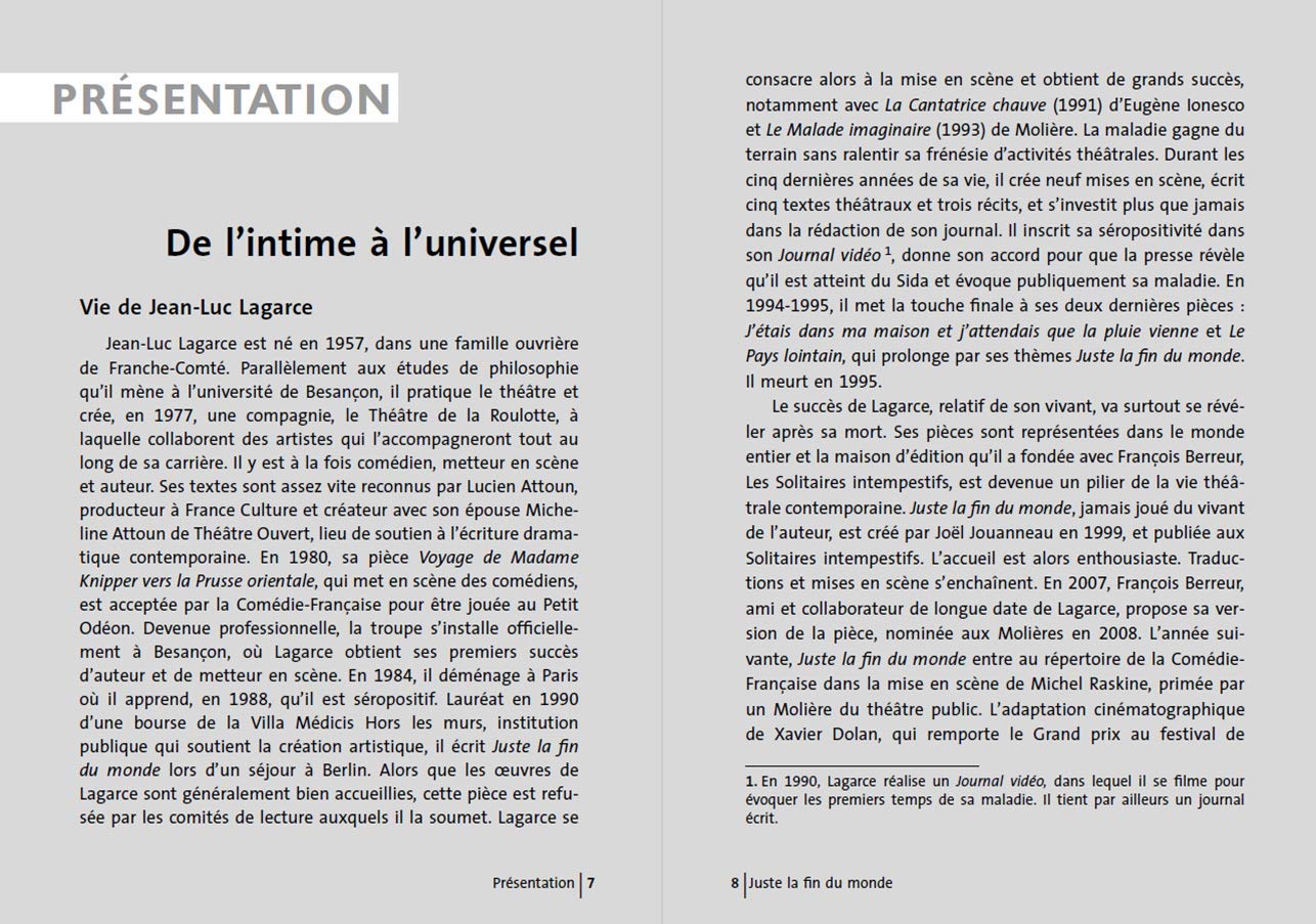 Juste la fin du monde, Jean-Luc Lagarce - Bac de français 2024 (1ères générale et technologiques) - Parcours : crise personnelle, crise familiale - Étonnants Classiques