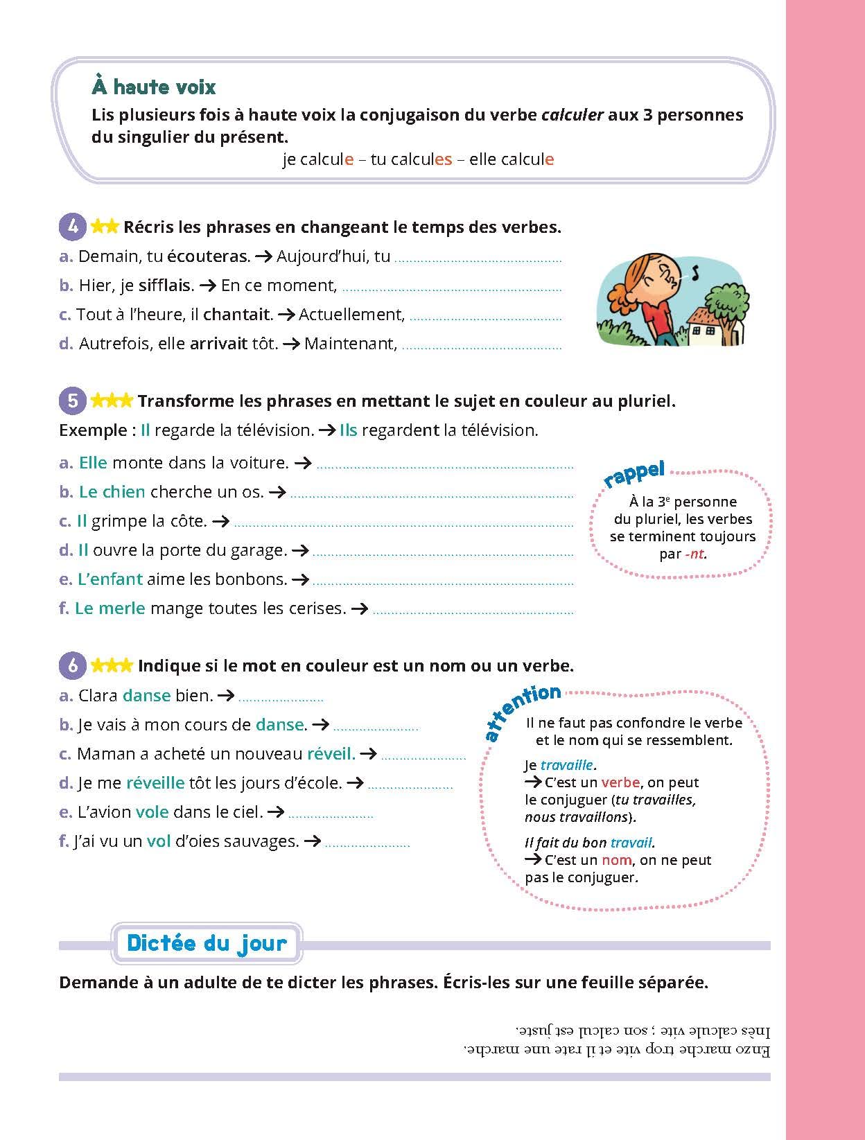 Conjugaison CE2 - Cahier Jour Soir: Conçu et recommandé par les enseignants