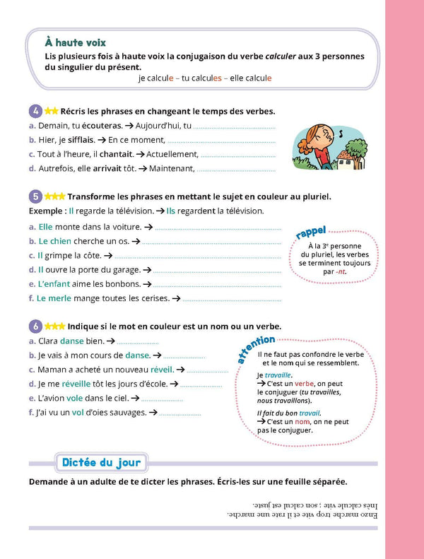 Conjugaison CE2 - Cahier Jour Soir: Conçu et recommandé par les enseignants