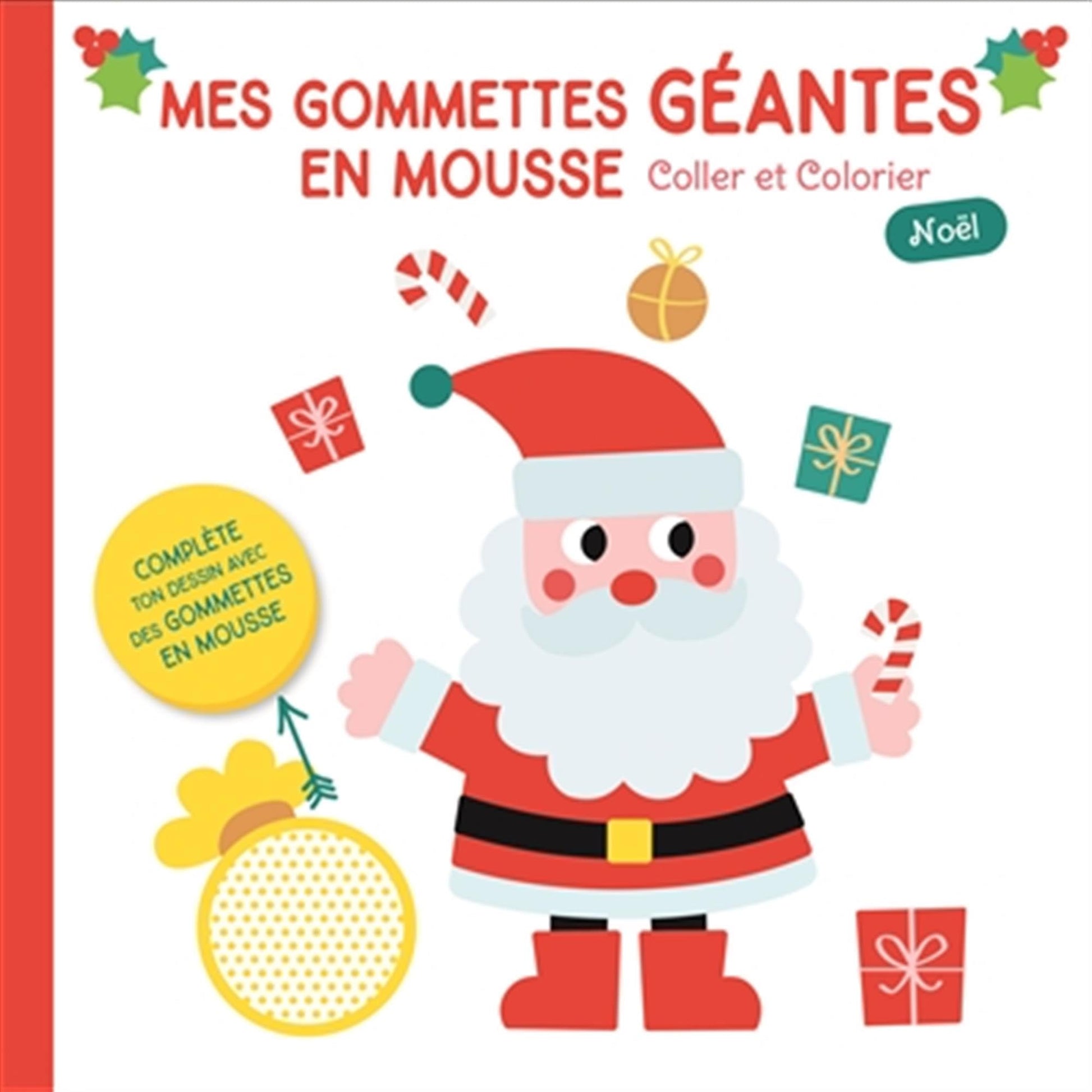 Mes gommettes géantes en mousse Père Noël de face (couverture rouge)