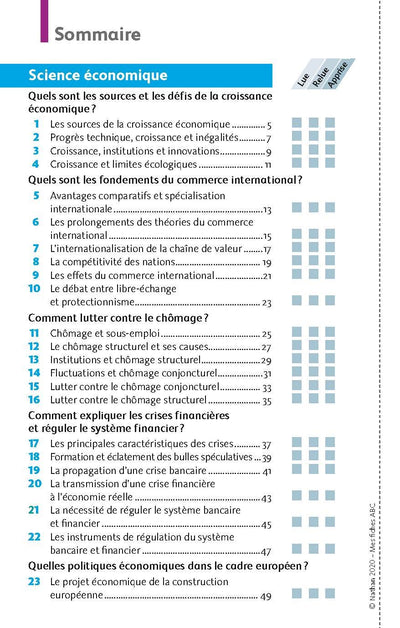 Mes Fiches pour le BAC Sciences Economiques et Socilaes Term