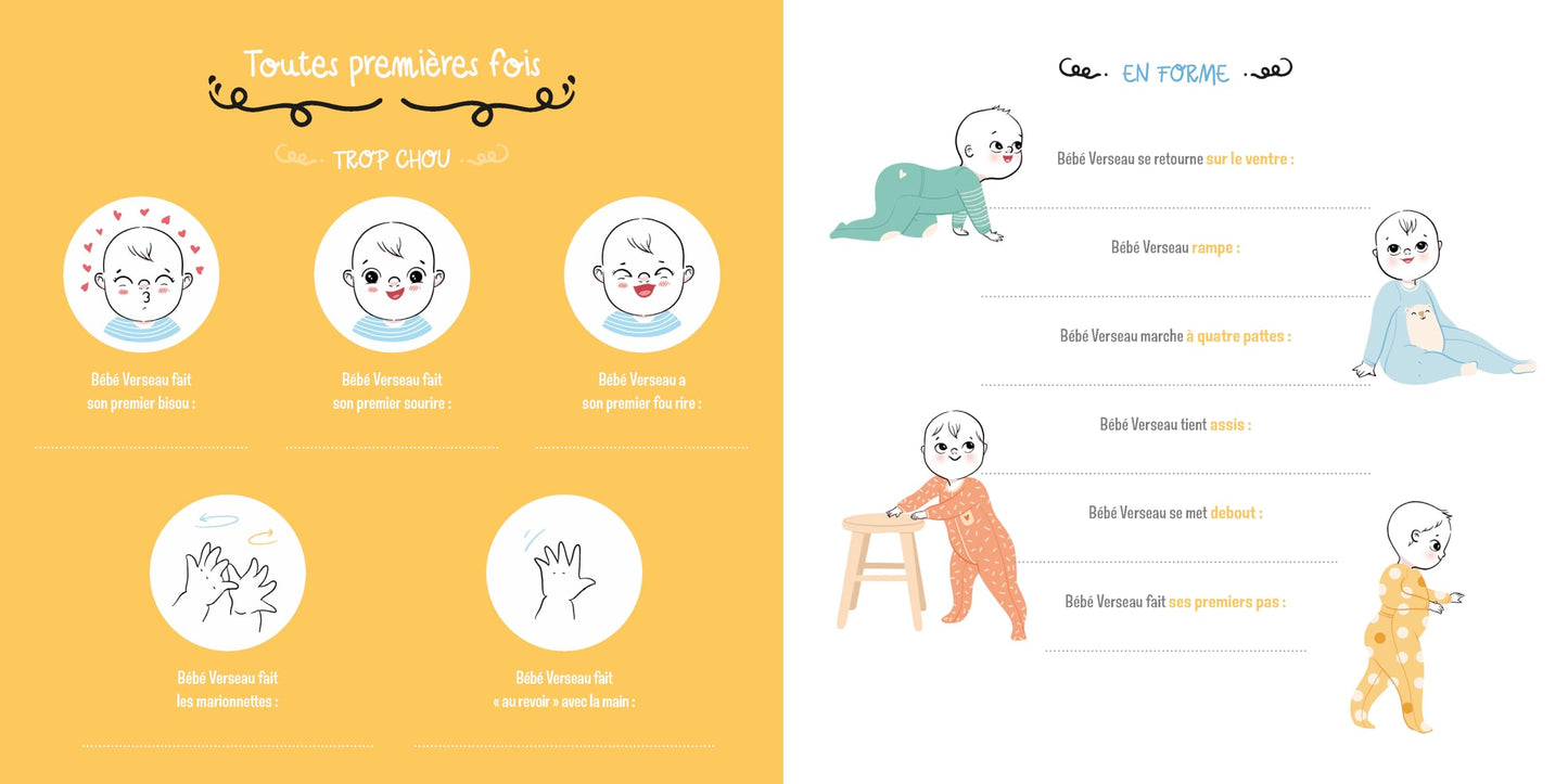 Bébé Verseau - Livre de naissance et des premières fois