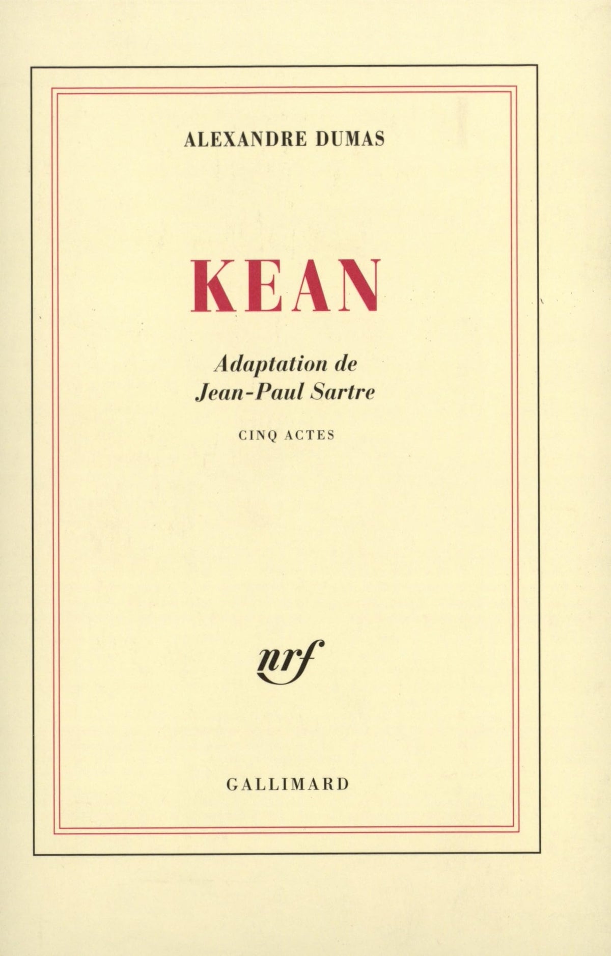 Kean: Cinq actes