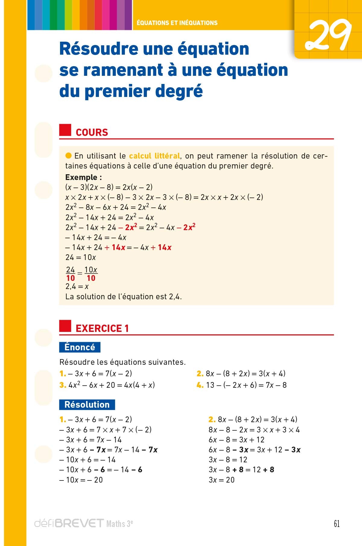 Defibrevet - fiches de révision - maths 3e
