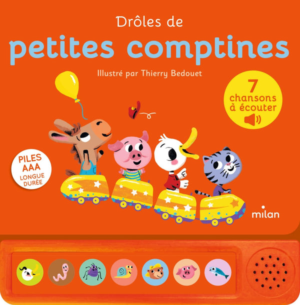 Contes et comptines à écouter - Drôles de petites comptines - LIVRE SONORE - Dès 1 an