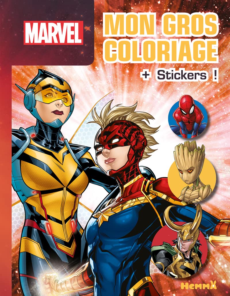 Marvel - Mon gros coloriage + stickers ! - Livre de coloriage avec stickers - Dès 4 ans