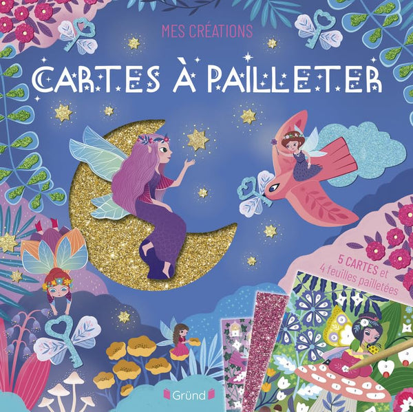 Cartes à pailleter Pochette avec 5 cartes à pailleter et 4 feuilles de transfert À partir de 6 ans