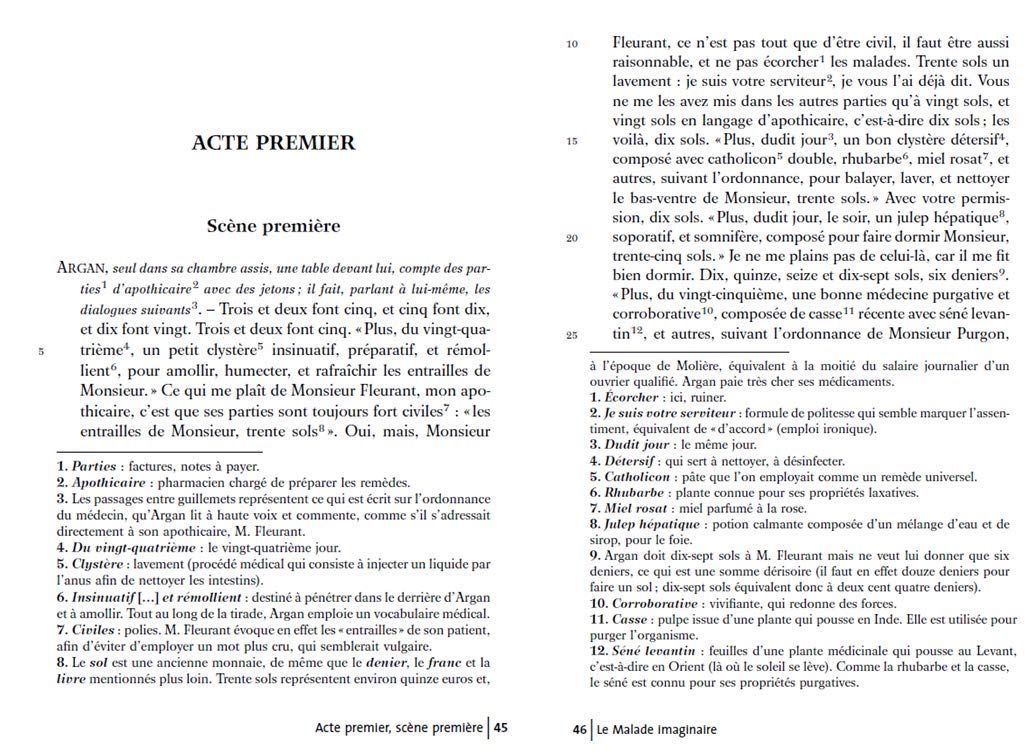 Le Malade imaginaire - PROGRAMME NOUVEAU BAC 2022 1ère - Parcours « Spectacle et comédie »