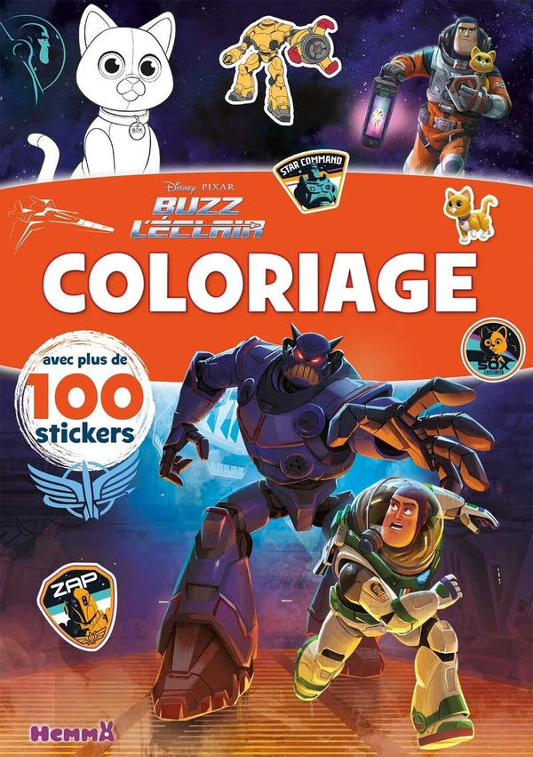 Disney Pixar Buzz l'Éclair – Coloriage avec plus de 100 stickers – Livre de coloriage avec stickers – Dès 4 ans