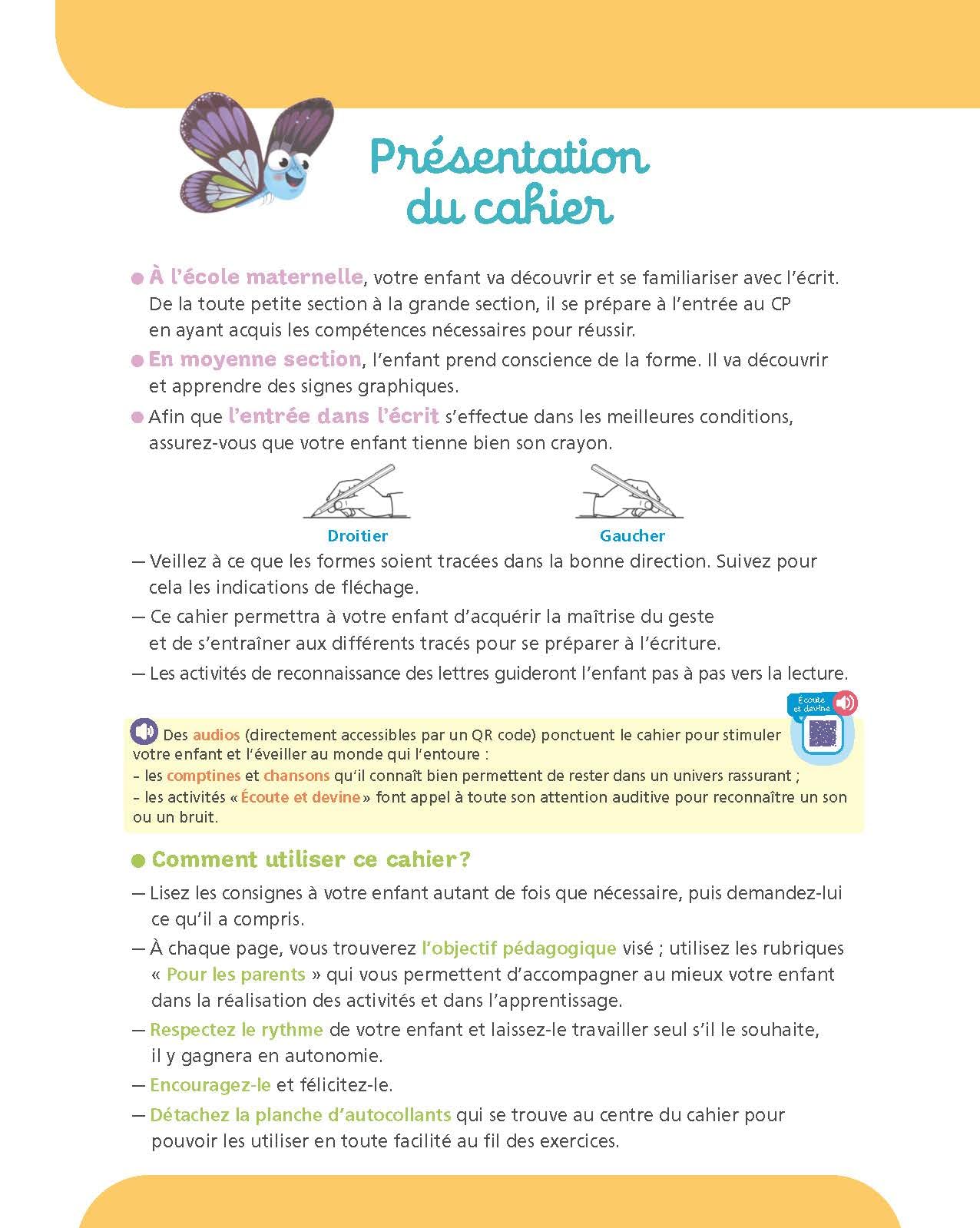 Graphisme-Écriture Moyenne section 4-5 ans - A la maternelle: Les premiers apprentissages de la maternelle