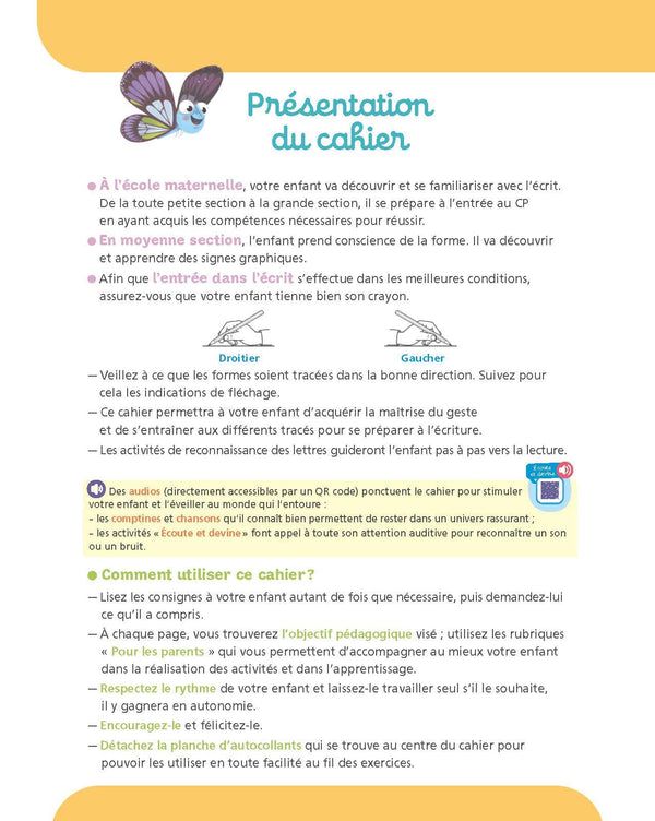 Graphisme-Écriture Moyenne section 4-5 ans - A la maternelle: Les premiers apprentissages de la maternelle
