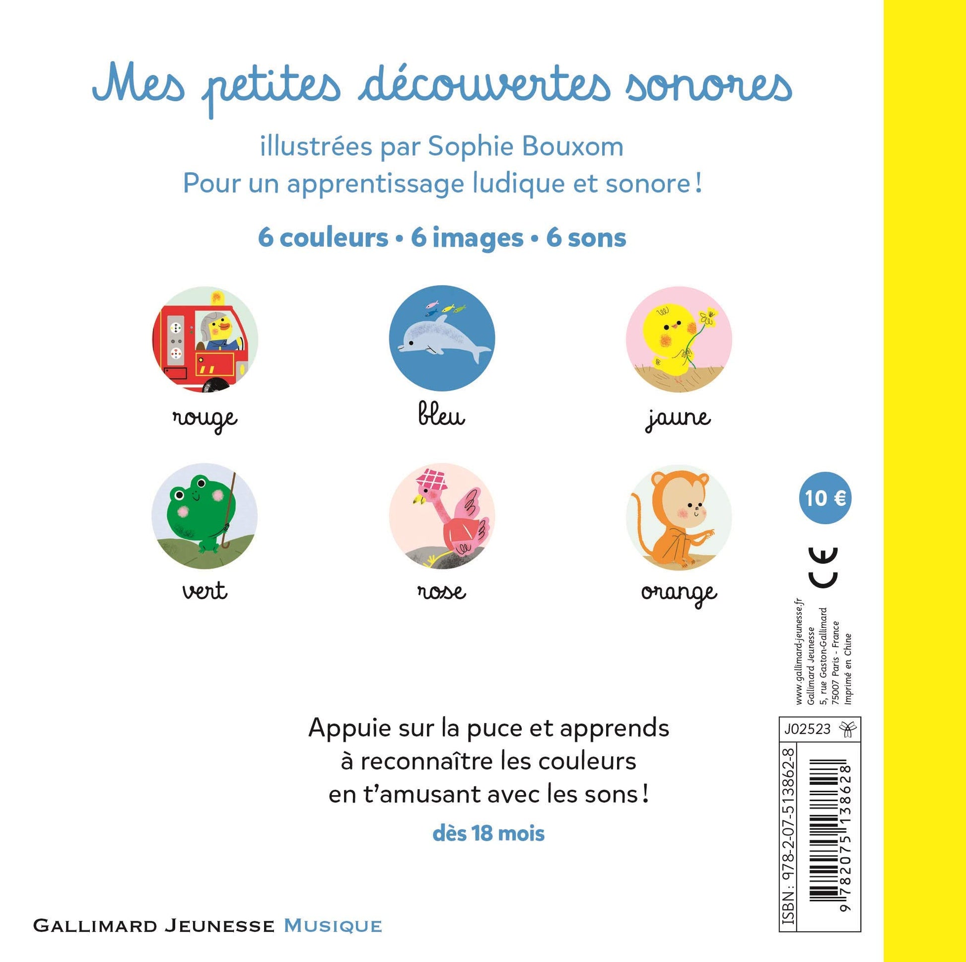 J'apprends les couleurs - Livre sonore - Dès 18 mois