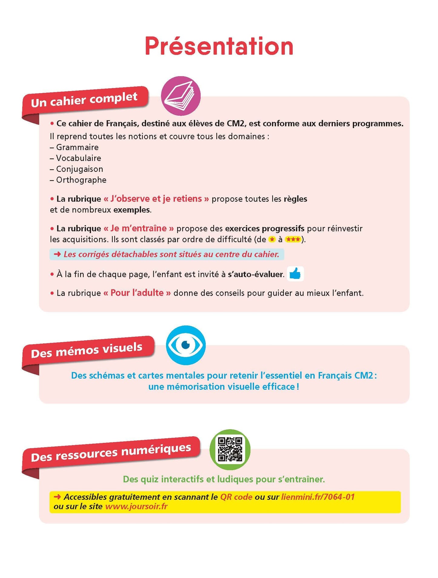 Français CM2 - Cahier du jour Cahier du soir