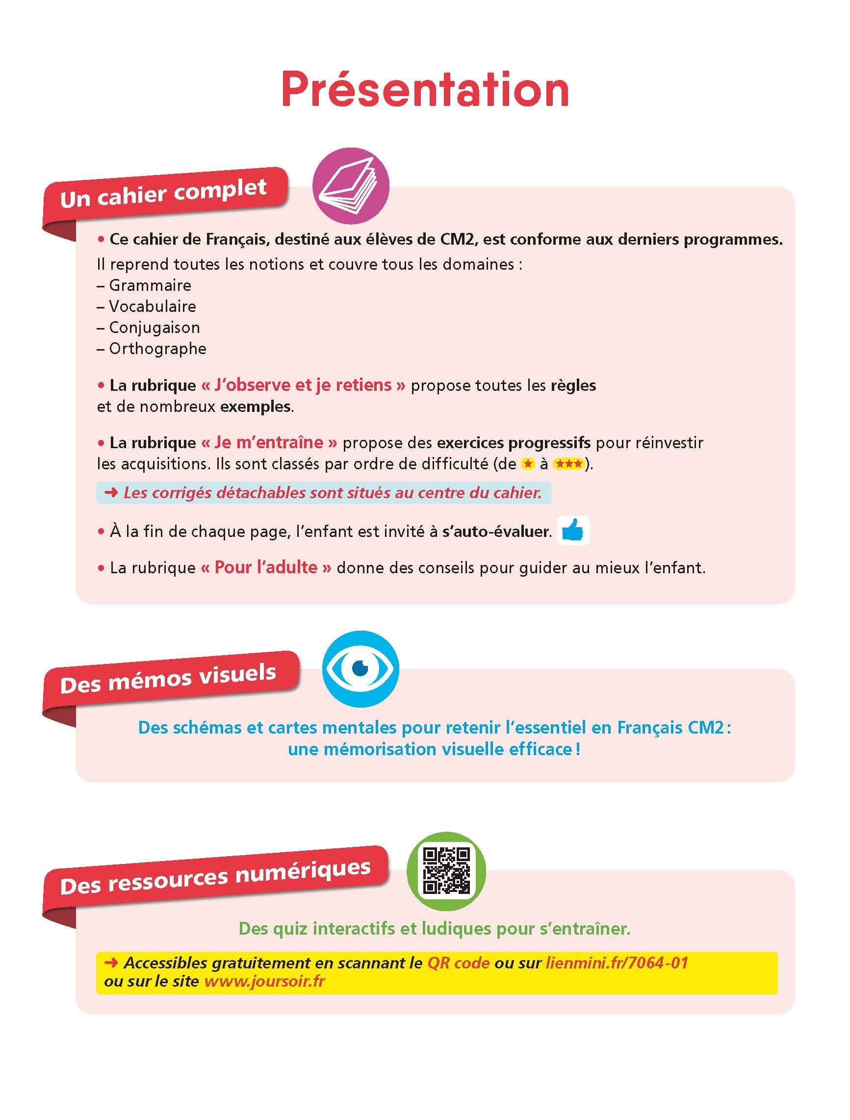 Français CM2 - Cahier du jour Cahier du soir