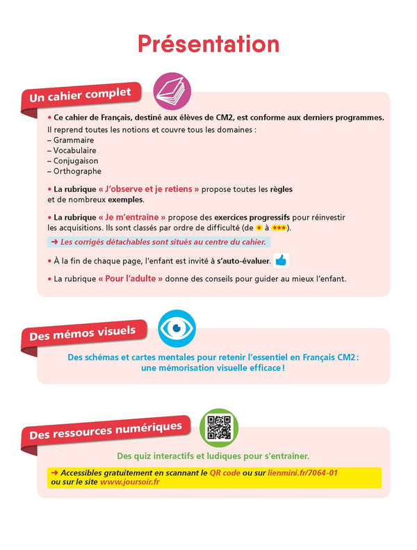 Français CM2 - Cahier du jour Cahier du soir