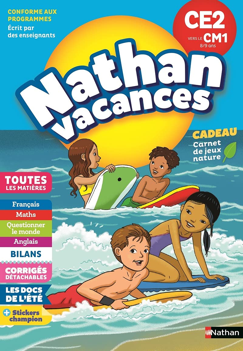 Cahier de Vacances 2025 du CE2 vers le CM1 - Nathan Vacances - 8-9 ANS