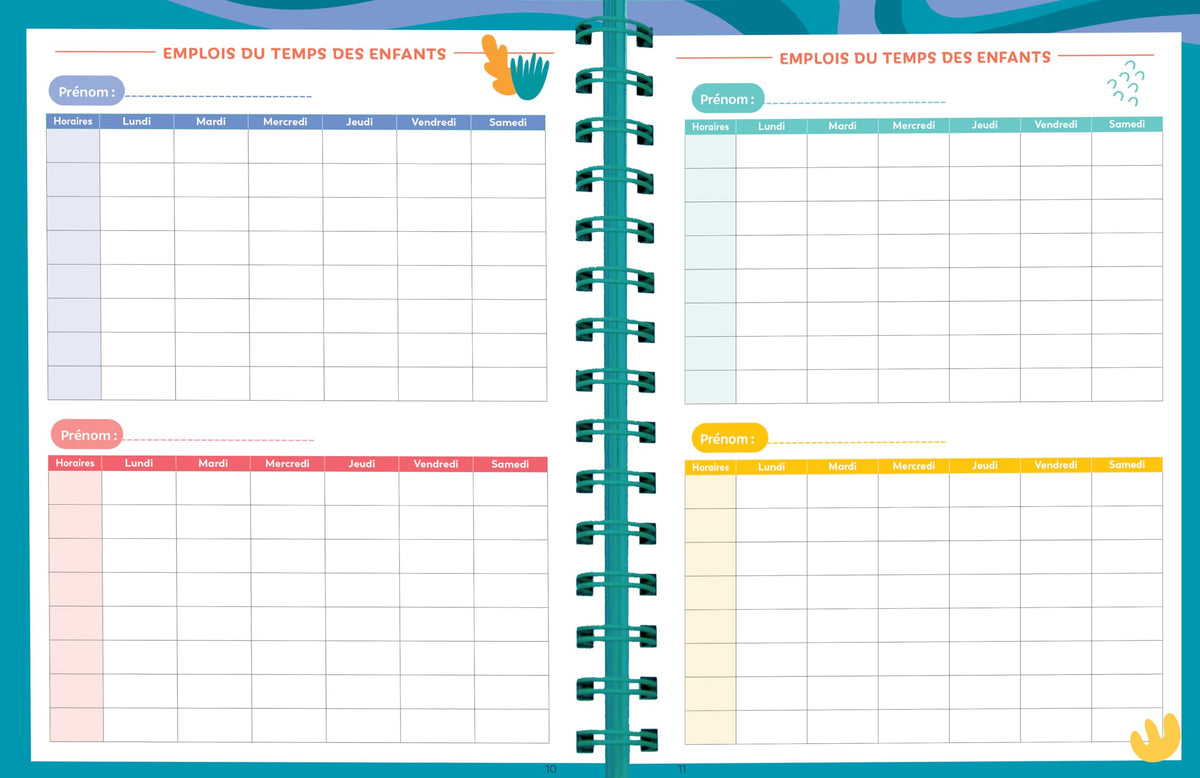 Agenda familial Mémoniak, sept. 2025 à déc. 2026